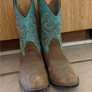 Turquoise and Brown Western Boots